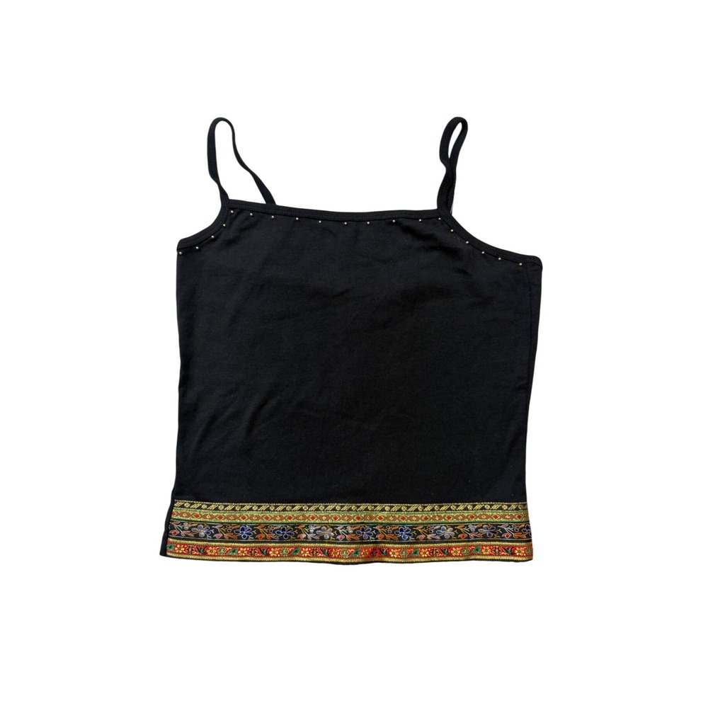 Y2K Copper Key Tribal Hem Studded Cami Indie Boho Grunge Tank – M